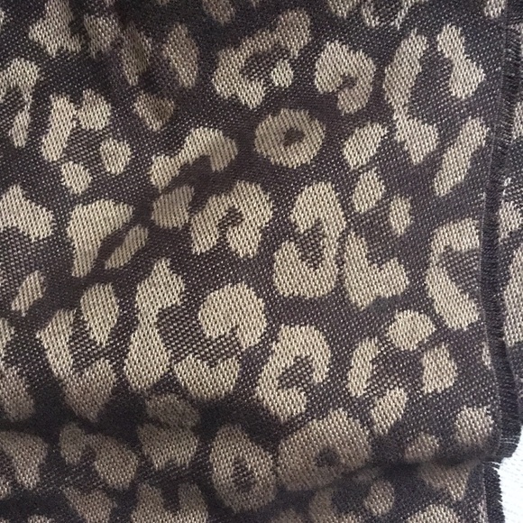 Brown and Tan Leopard Print Scarf 14”x 70” - Picture 2 of 5